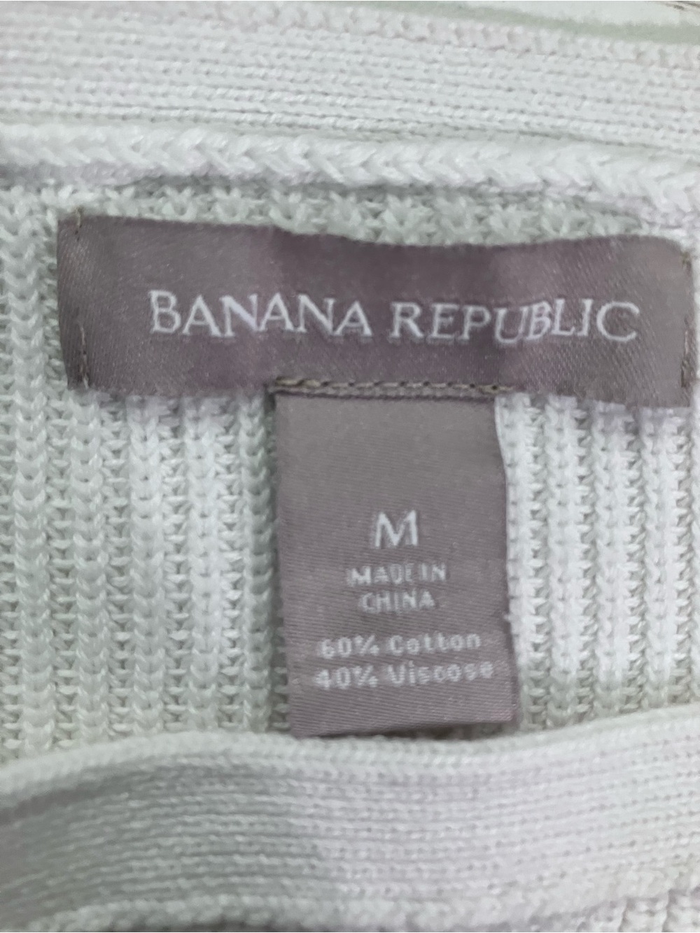 Banana Republic White Boat Neck Cotton Blend Sweater Size Medium - Picture 3 of 5